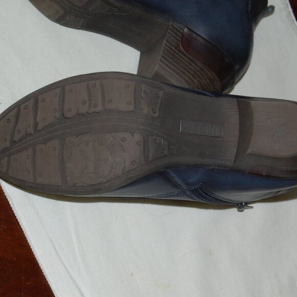 Pikolinos Deep Blue Leather Short Boot With Brown Accents Size 40 - Picture 12 of 15